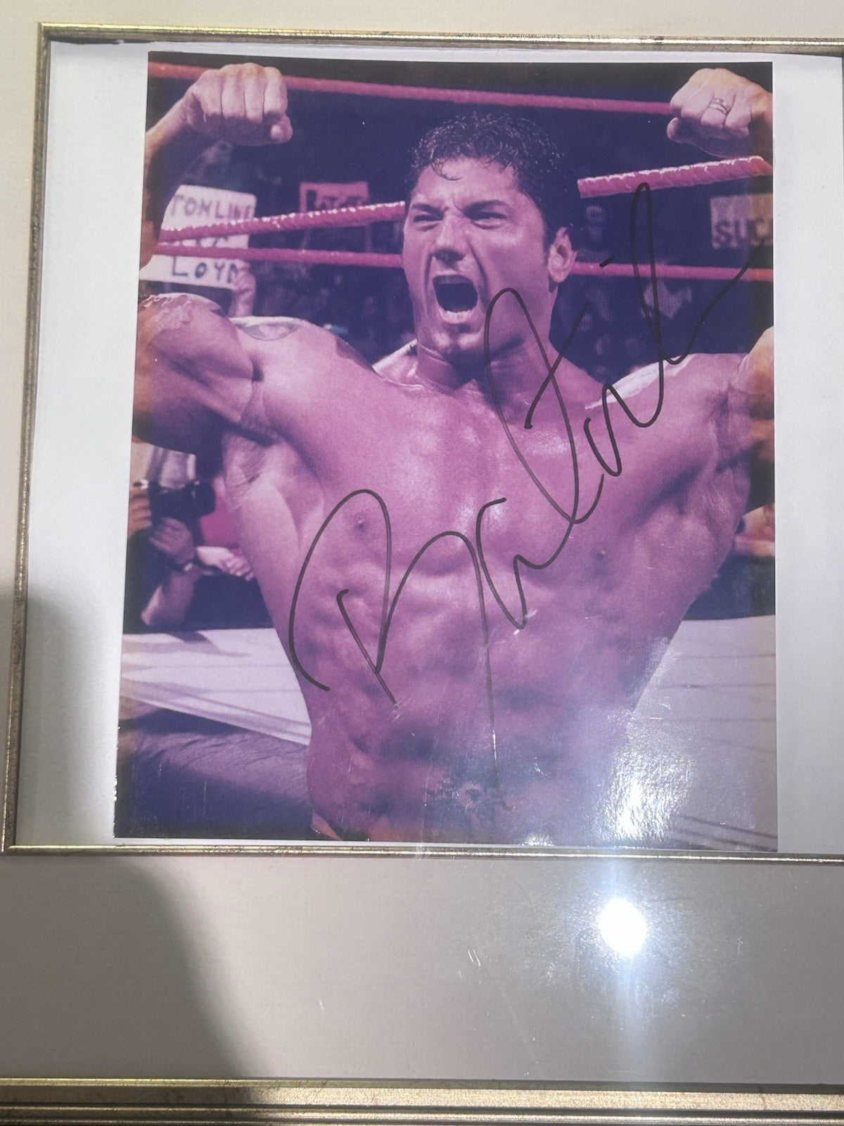 Batista Signed WWE Photo – Early Career Autograph (Circa 2002–2004) – Framed COA