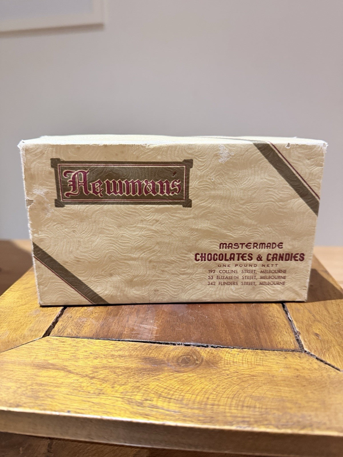 Newmans Chocolates Box Vintage Melbourne Pre-Metric Hillier Confectionery