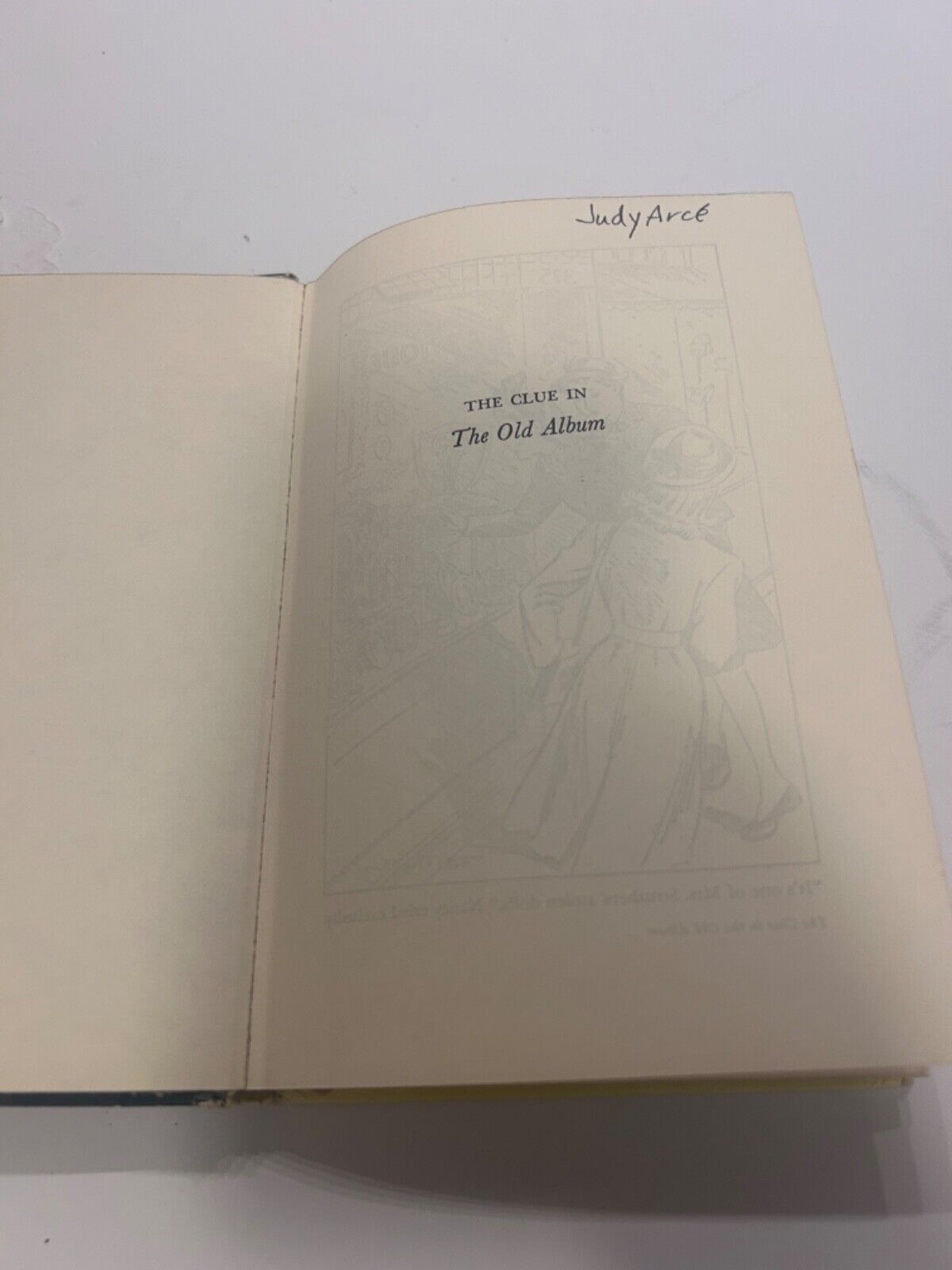Nancy Drew #24 The Clue in the Old Album yellow matte 1947 BLUE End papers