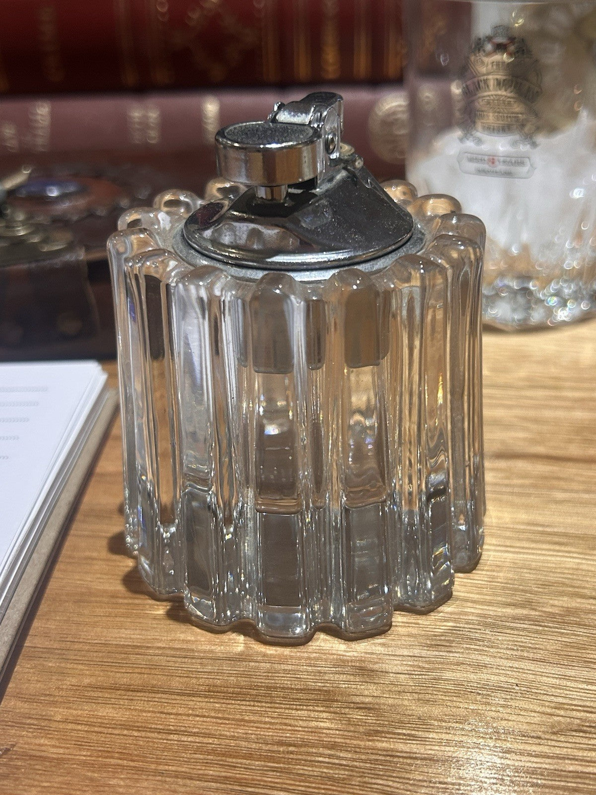 Vintage Koei Unicon Japan Glass Table Lighter Retro Desk Lighter - UNTESTED