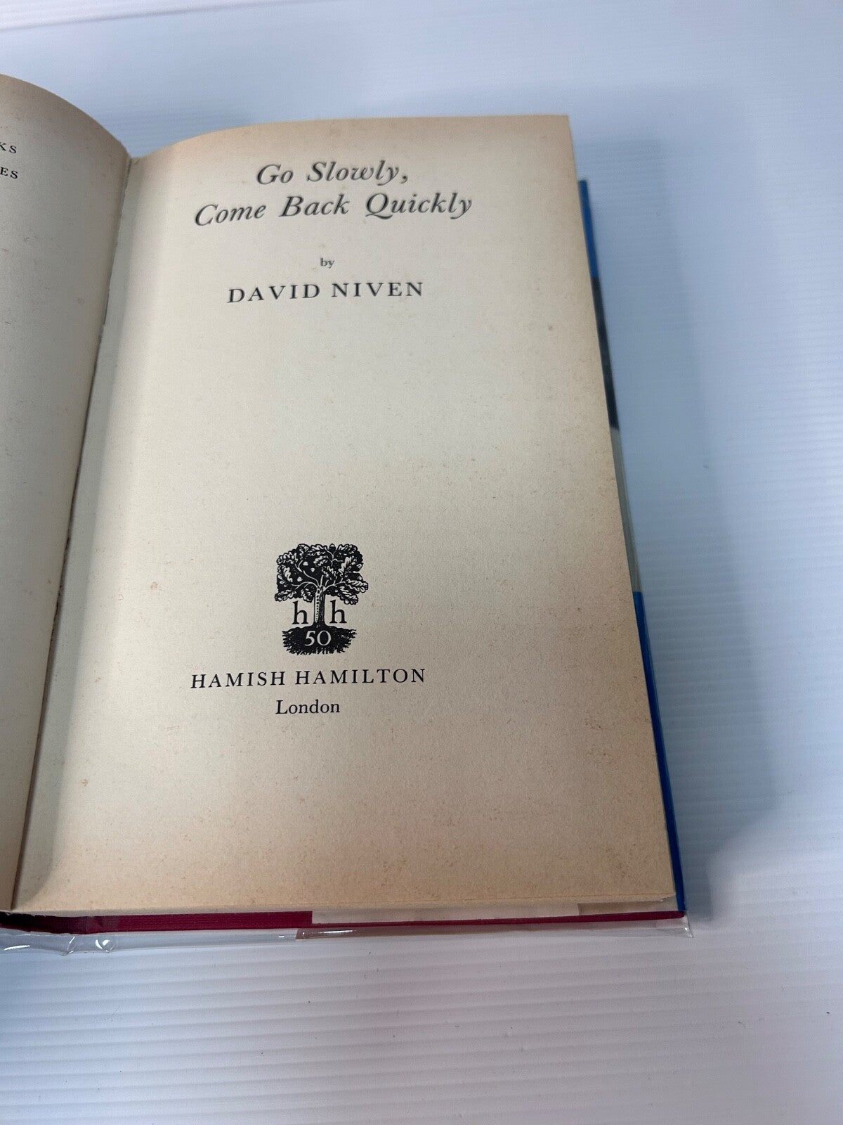 Go Slowly Come Back Quickly David Niven 1981 HC DJ 1st Ed Hamish Hamilton