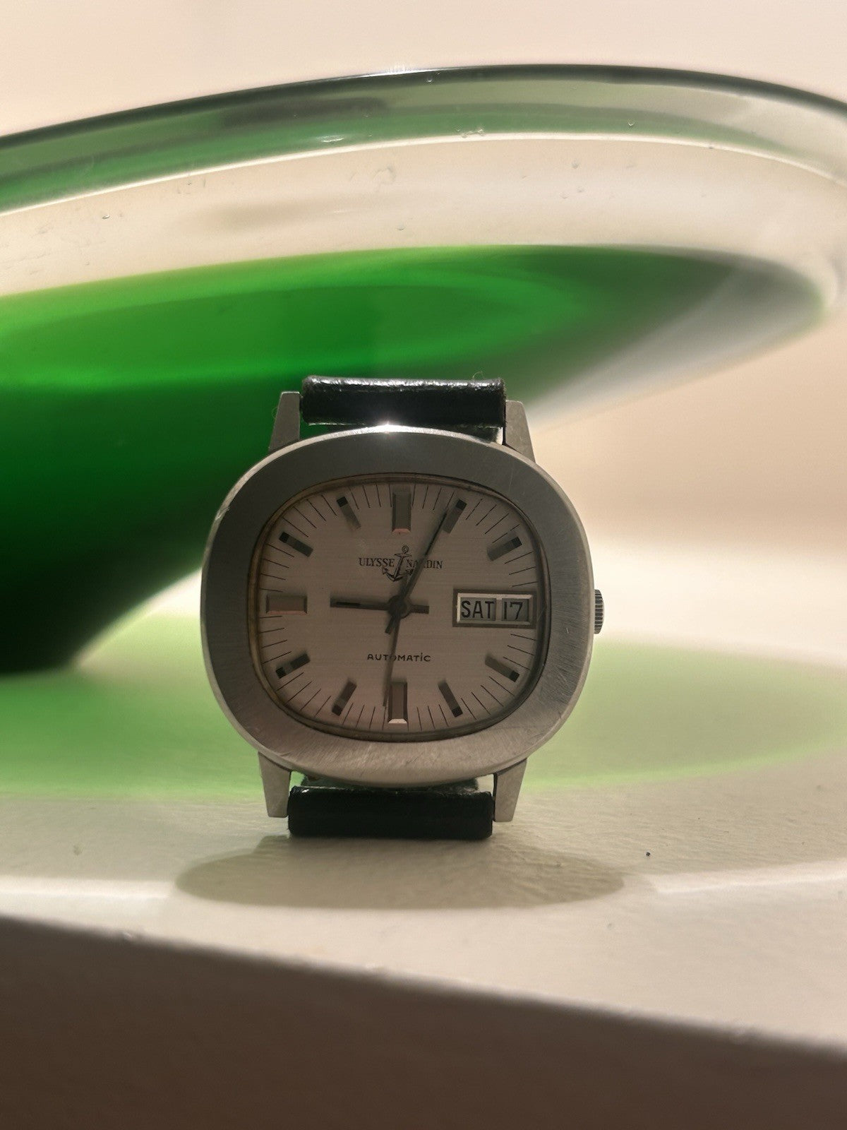 Ulysse Nardin Automatic Day Date Vintage 1970s Swiss Stainless Steel Watch