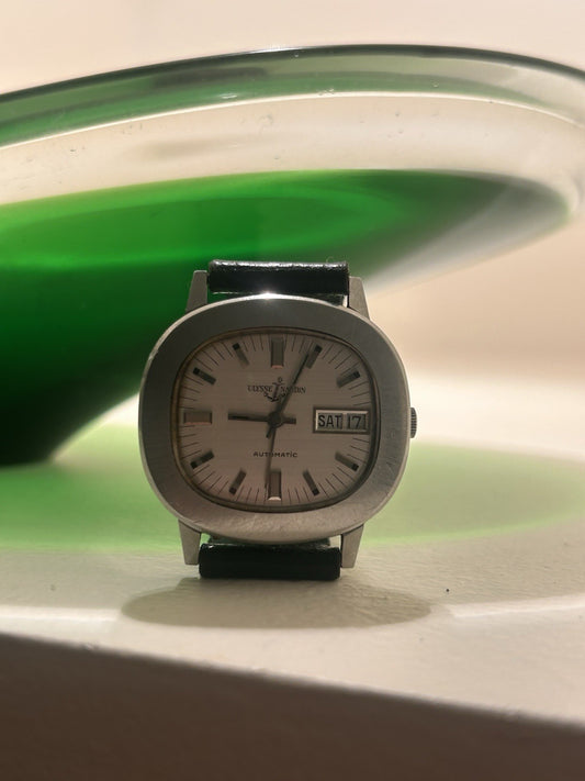 Ulysse Nardin Automatic Day Date Vintage 1970s Swiss Stainless Steel Watch