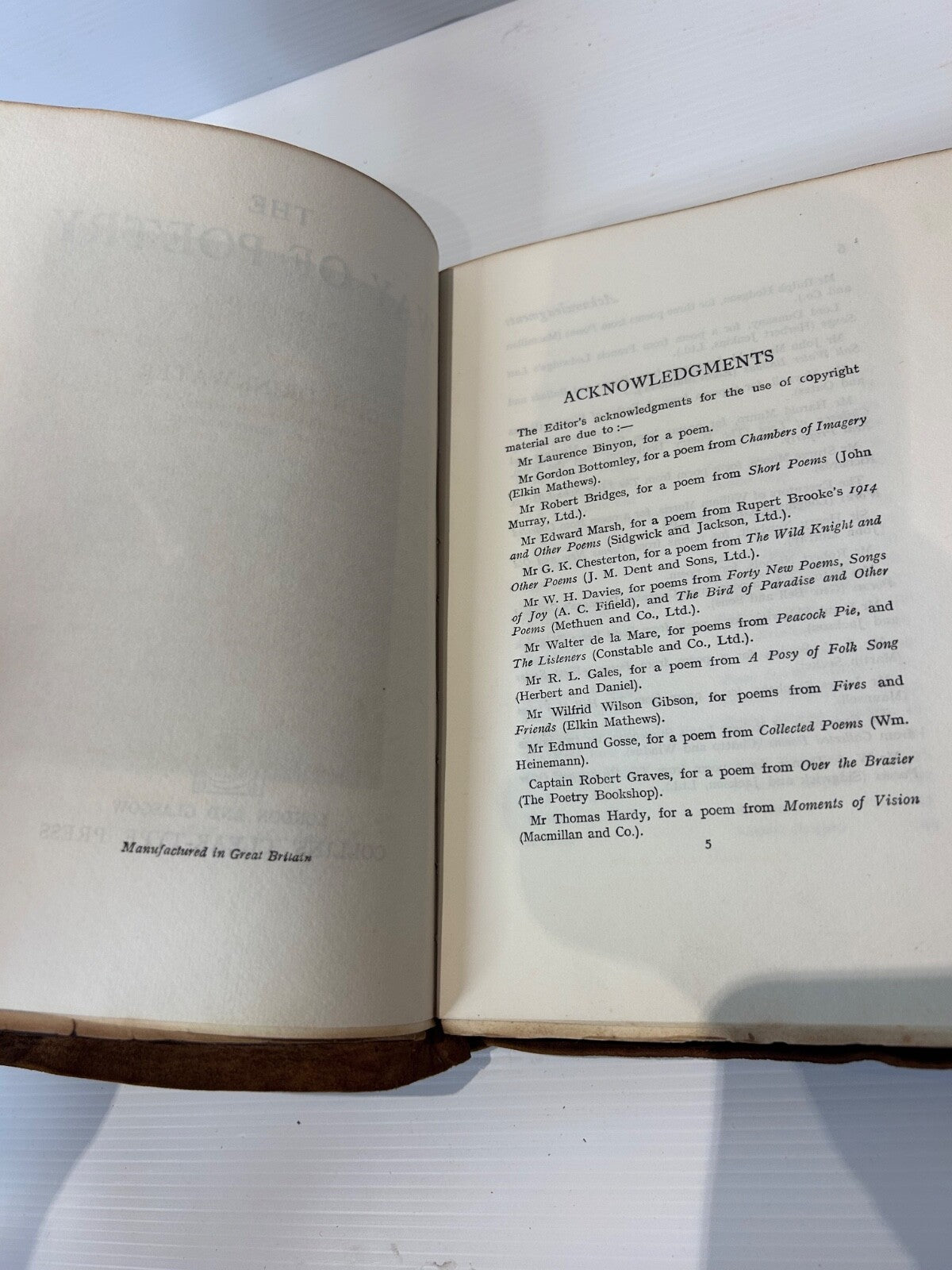 The Way of Poetry John Drinkwater HC c1920s Gift Prize Wagga School