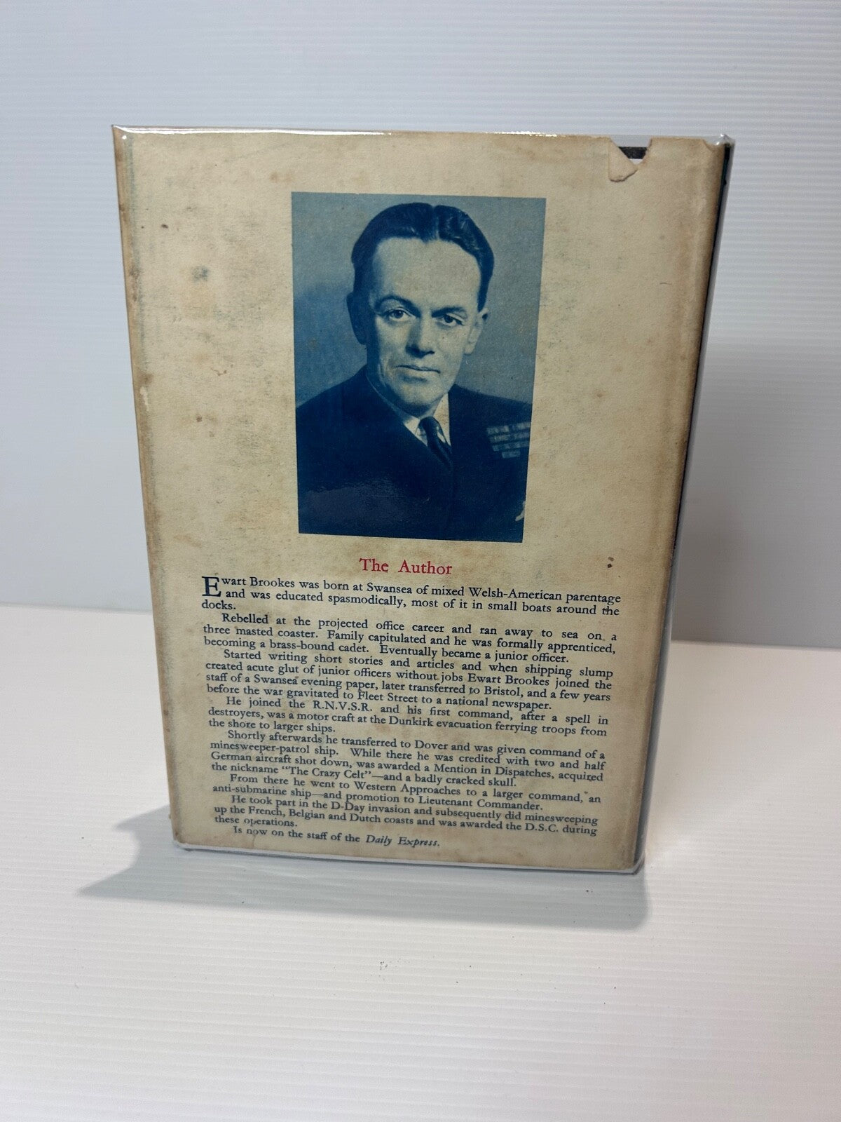 Proud Waters Ewart Brookes 1st Ed 1954 HC DJ Jarrolds WWII Naval Novel