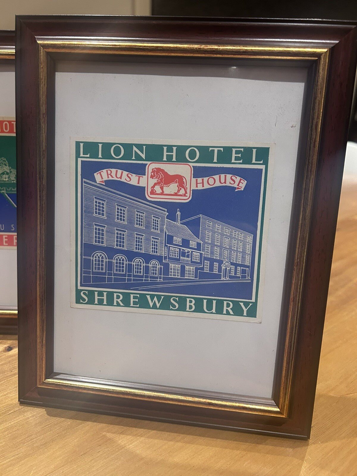 1954 Framed Grand Tour Hotel Labels  – SS Oronsay Gleeson Set