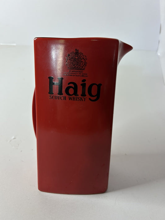 HAIG Scotch Red Ceramic Whisky Jug Vintage Carltonware England Barware Retro