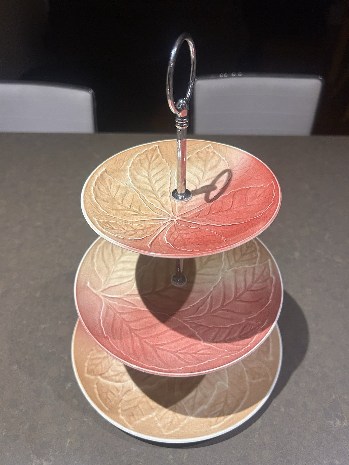 Royal Winton Grimwades Leaf Design 3 Tier Cake Stand Vintage England