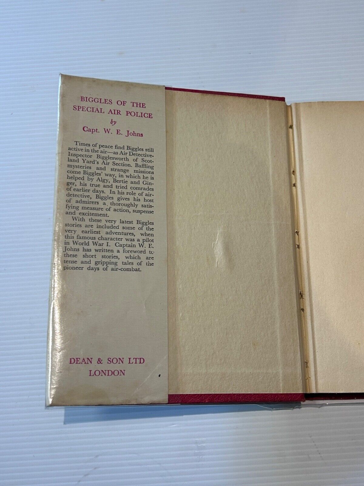 Biggles Of The Special Air Police 1960s Captain WE Johns with Dust Jacket