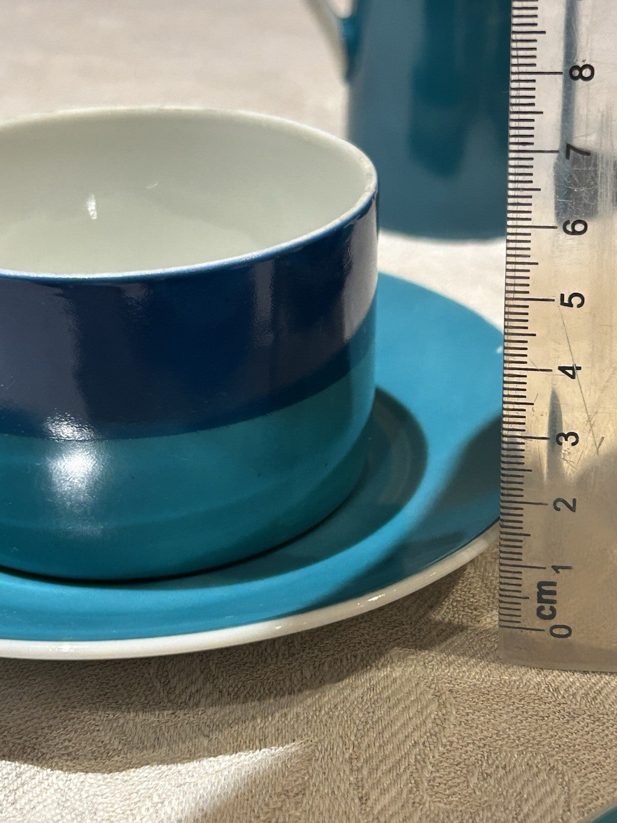 Mid-Century Japanese Coffee Set – Nagoya China – Blue Ombre – 1950s–60s