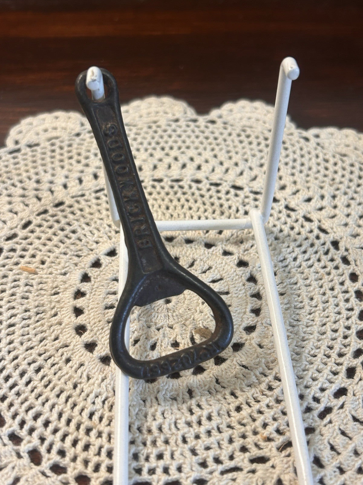 1923 Brickwoods Brewery Cast Iron Bottle Opener Reg Design 702661 Barware