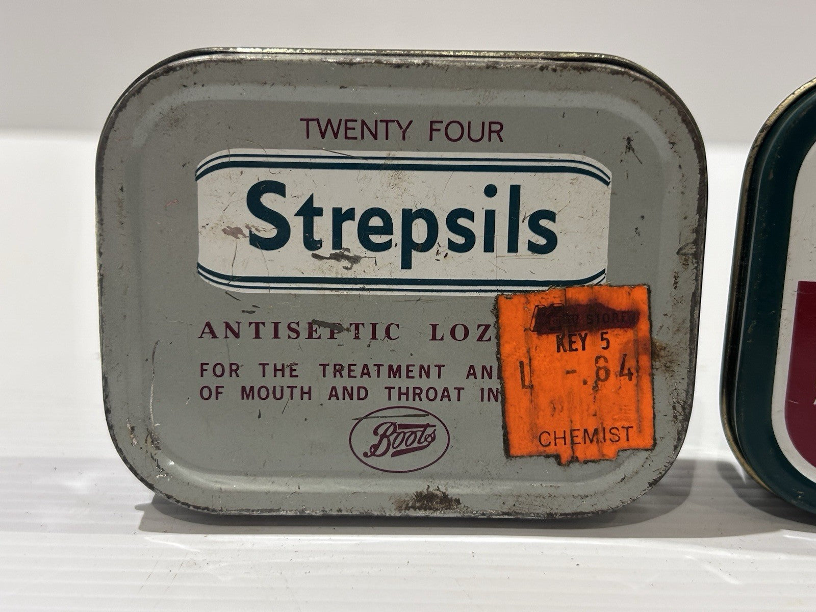 Vintage Strepsils Tin Trio – Boots Antiseptic Throat Lozenges Advertising Lot