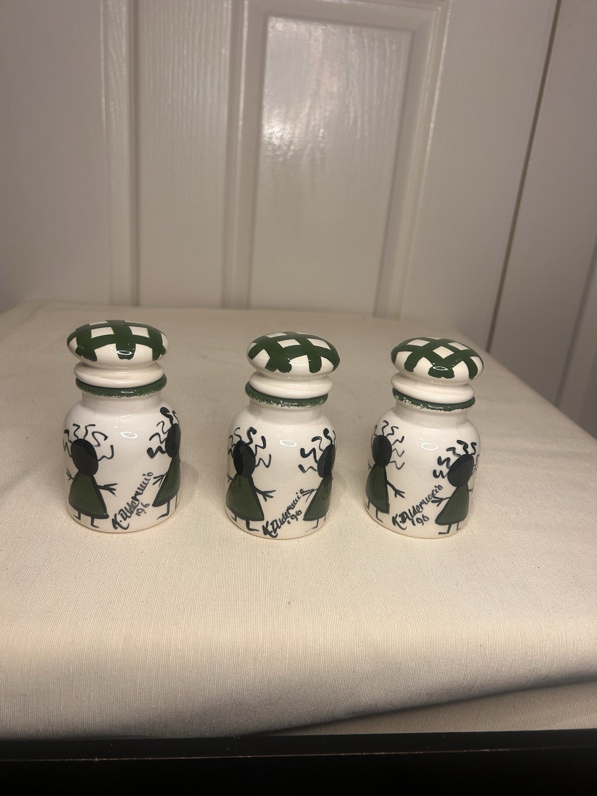 Kerry Alderuccio Hand Painted Canister Set – 6pc Ceramic Kitchen Storage 