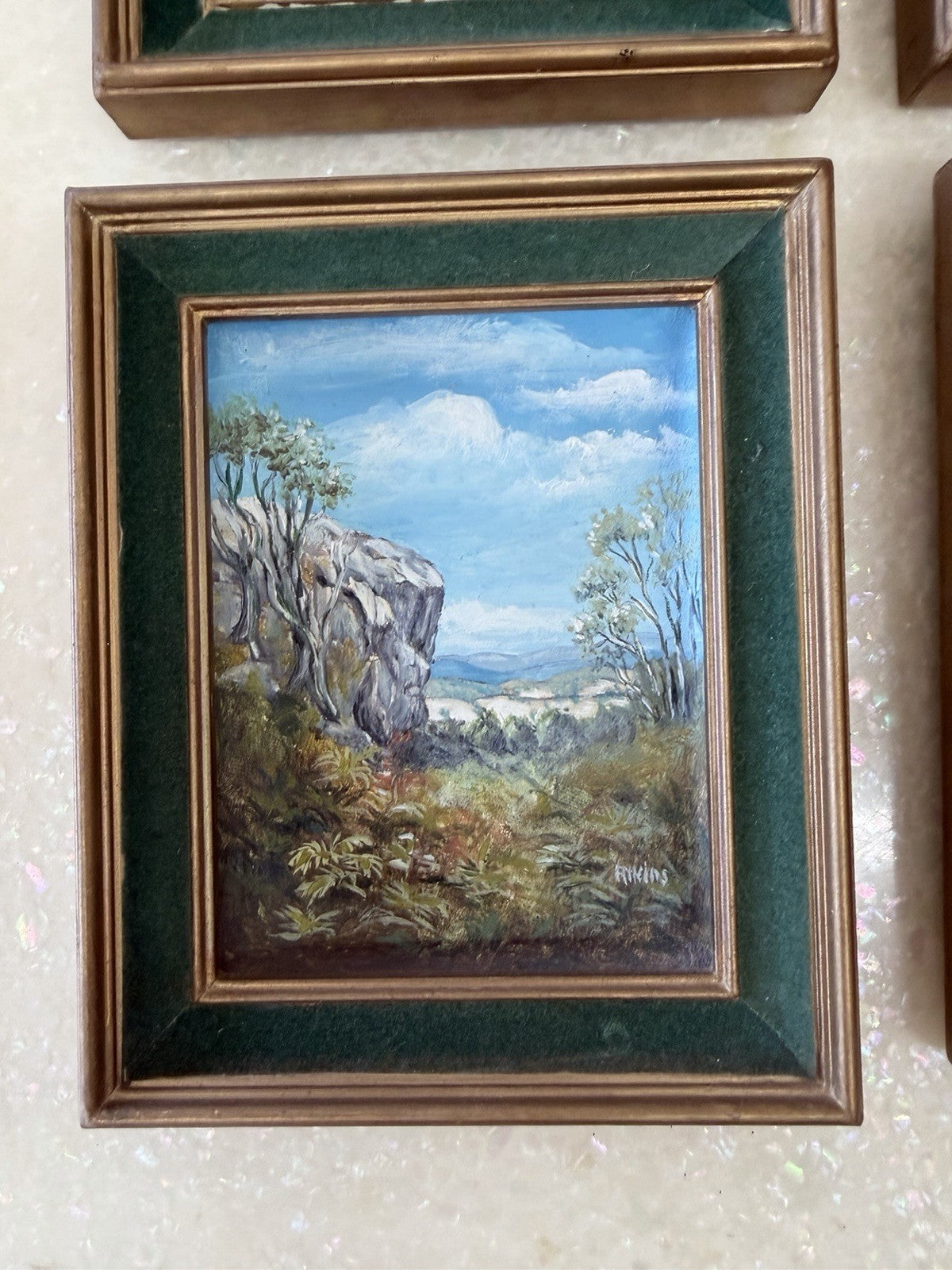 Atkins Set 4 Vintage Australian Oil Paintings Melbourne Tasmania Victoria