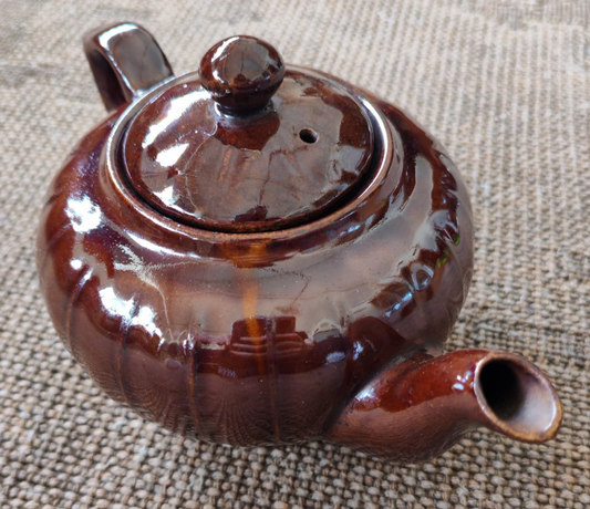 Vintage Brown-Glazed Studio Pottery Teapot with Lid | c. Mid–Late 20th Century