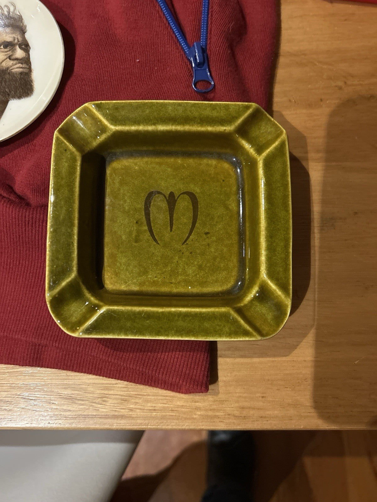 Upsala-Ekeby Gefle VDN F555 Square Dish Sweden Mid Century Modern Pottery