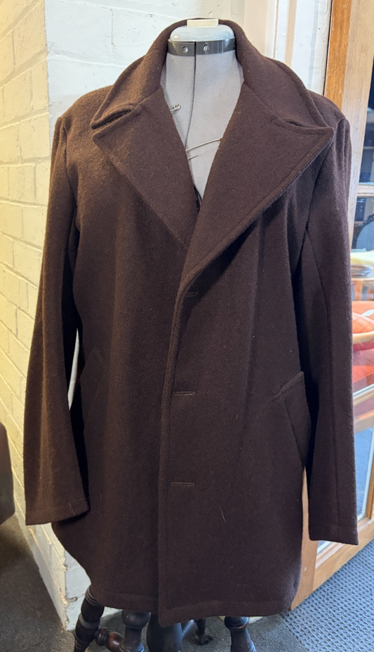 Vintage Norwellan Bluey Junior Wool Coat Brown Size 100 Australian Made
