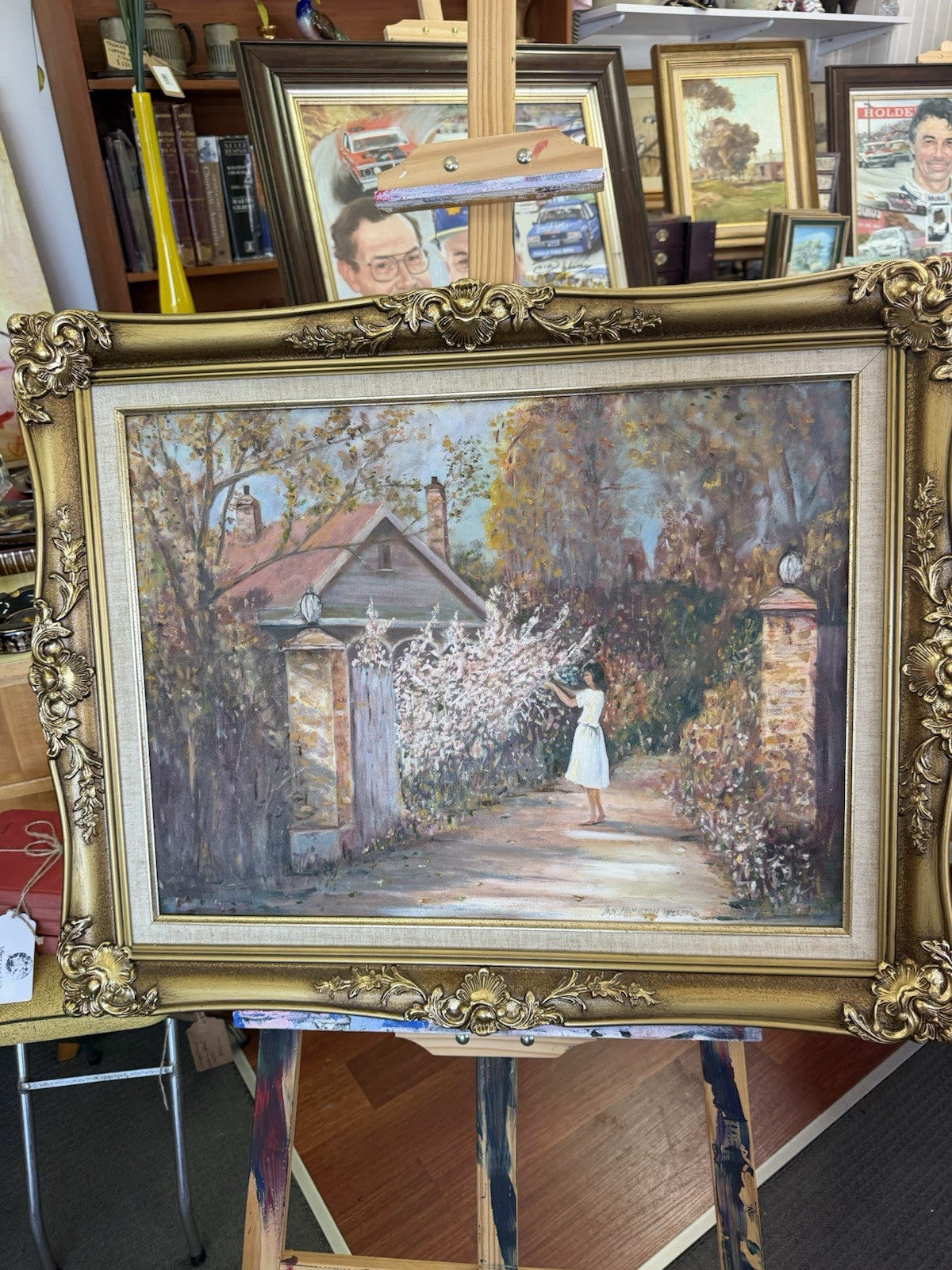Ian W Hamilton Enjoying Springtime 2015 Original Oil Painting Australian Art