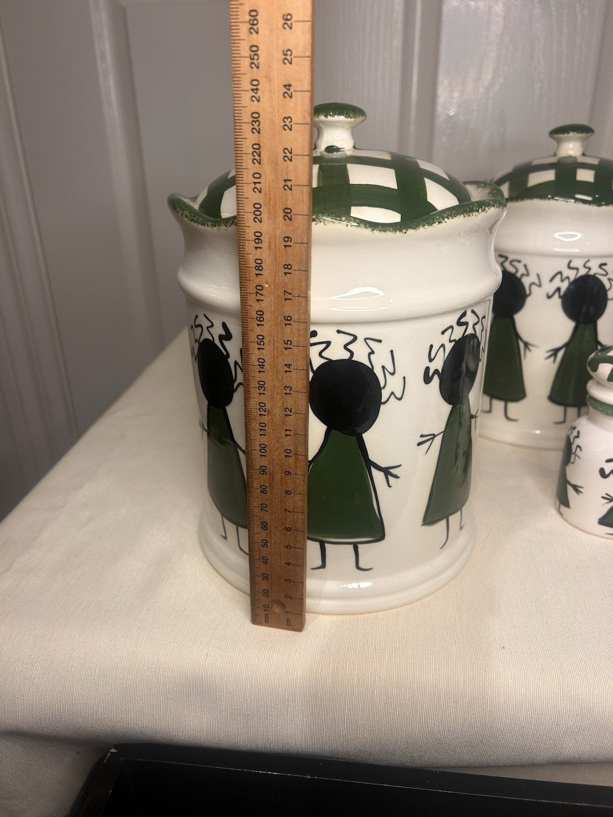 Kerry Alderuccio Hand Painted Canister Set – 6pc Ceramic Kitchen Storage 