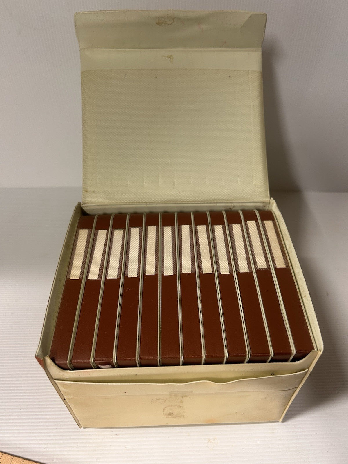 Vintage Minette Reel Container 212 with 10 Reels – Japan 1960s Film Storage Box