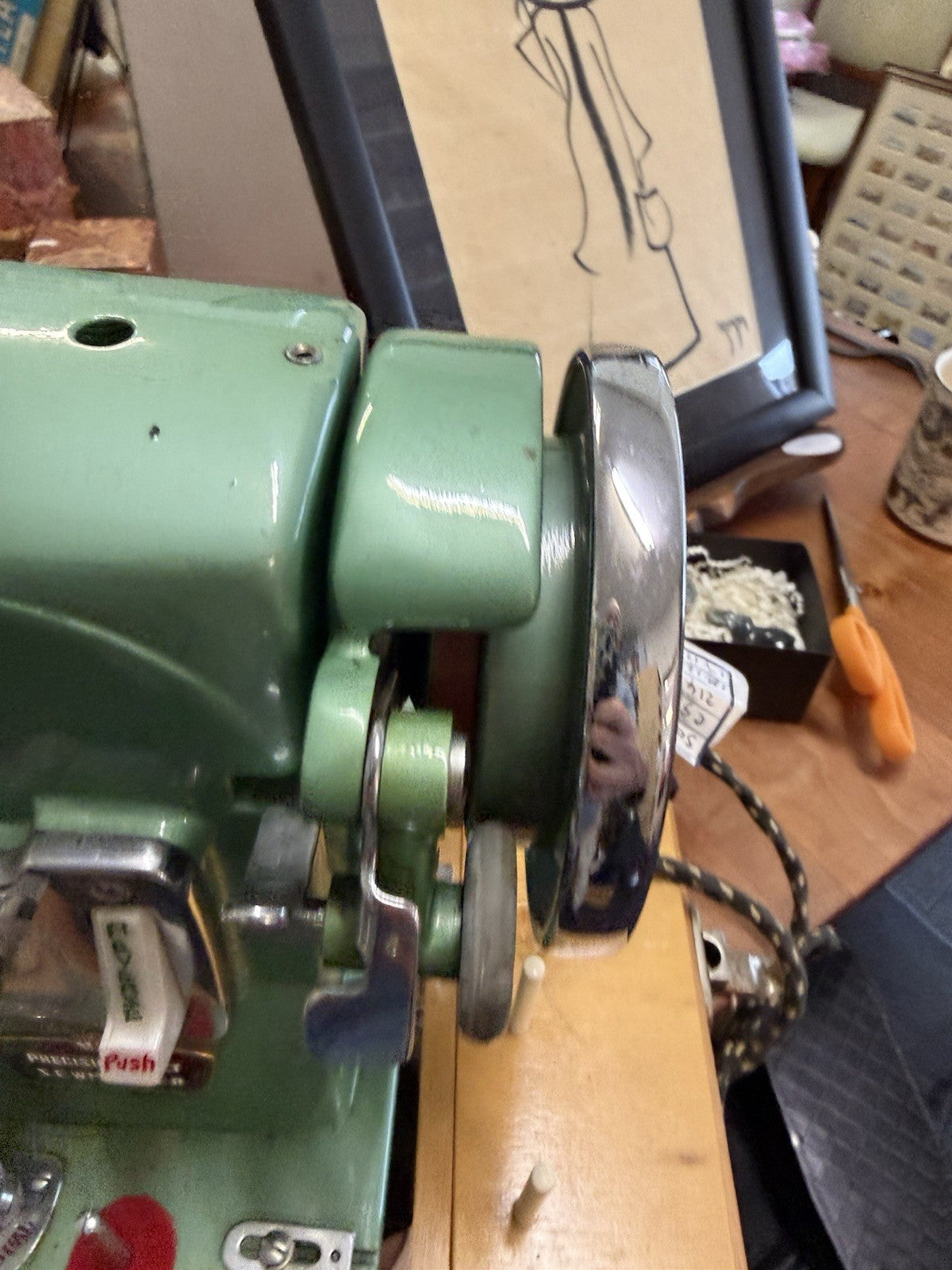 Vintage Pinnock Sewmaster Sewing Machine Mint Green Made Australia Working Case