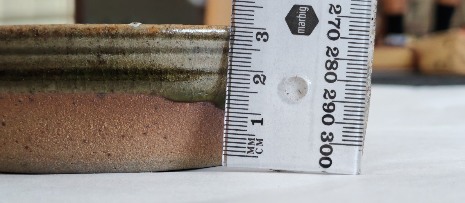 Vintage Studio Pottery Stoneware Bowl – Green Ash Glaze