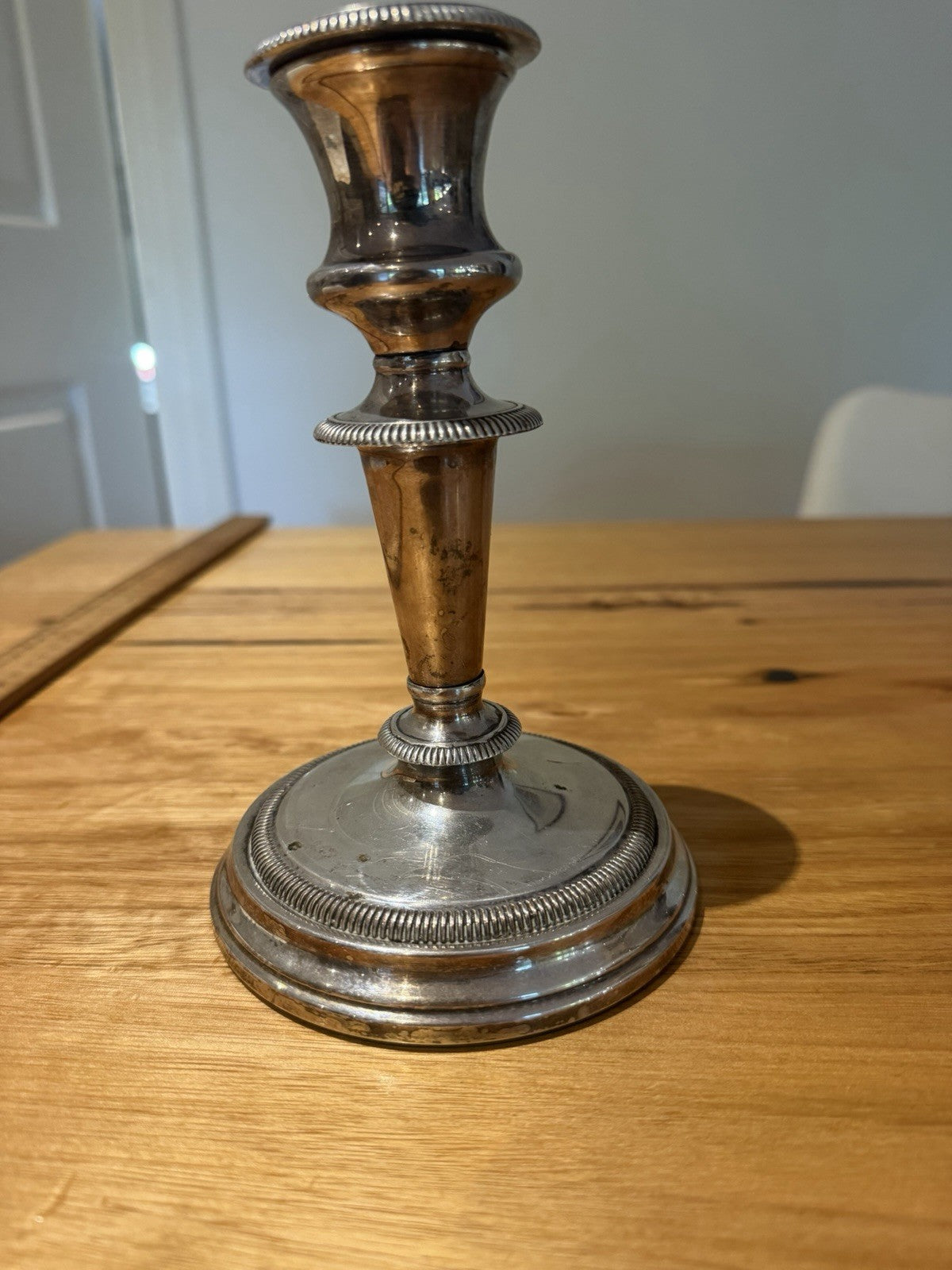 Vintage Strachan Old Sheffield Reproduction Silverplate Candlestick 17cm