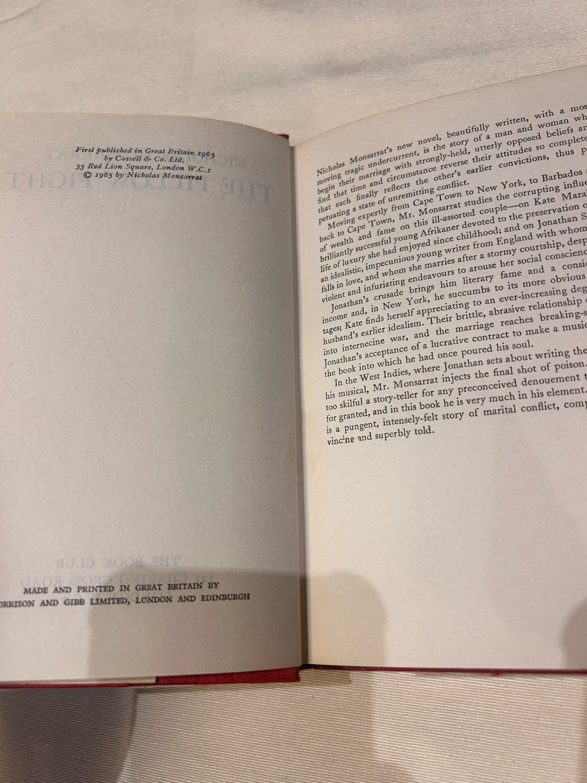 The Pillow Fight – Nicholas Monsarrat | Vintage Hardcover Book Club Edition