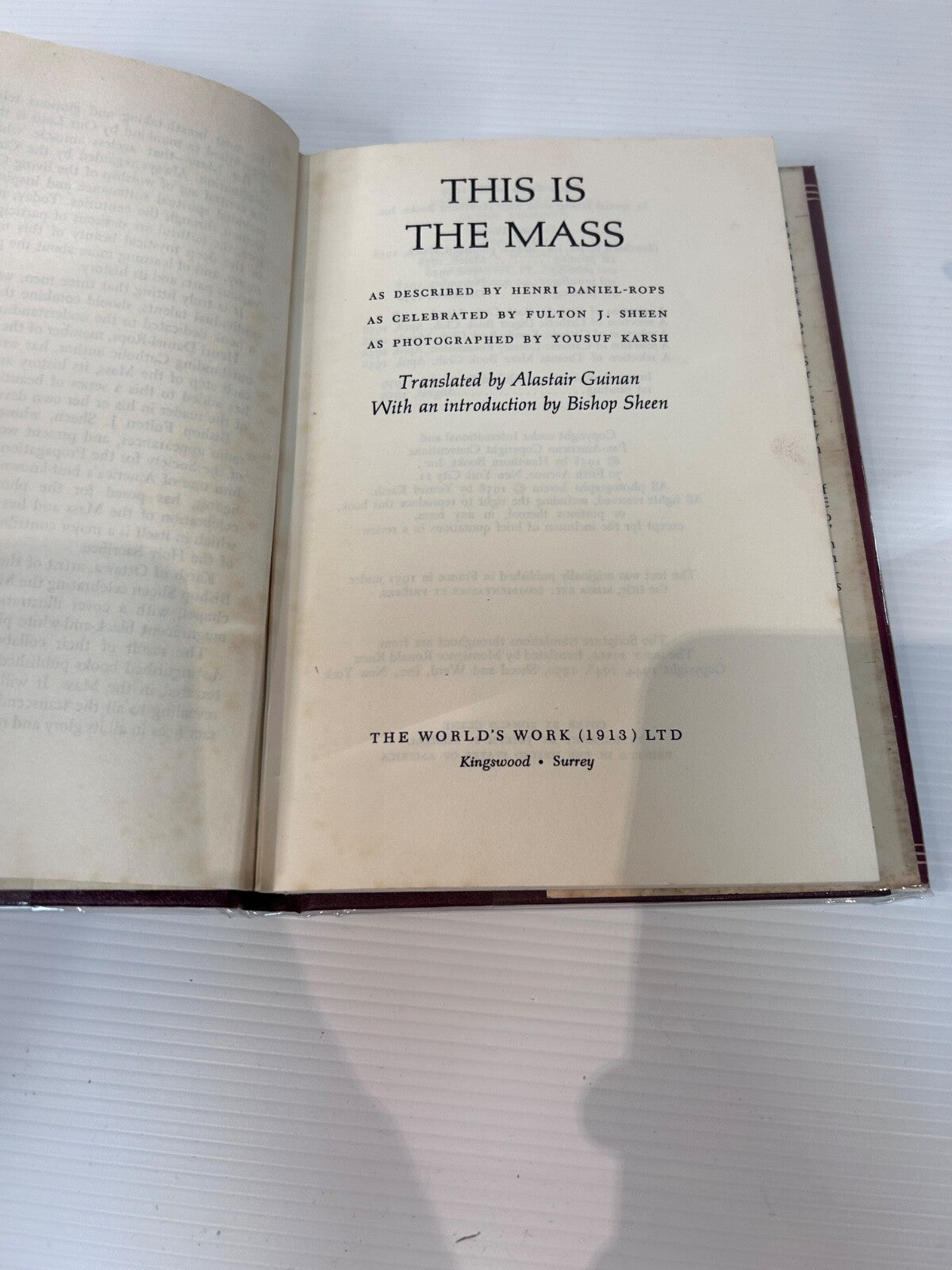 This is the Mass 1959 HC DJ Fulton J Sheen Yousuf Karsh Catholic Book 191pp