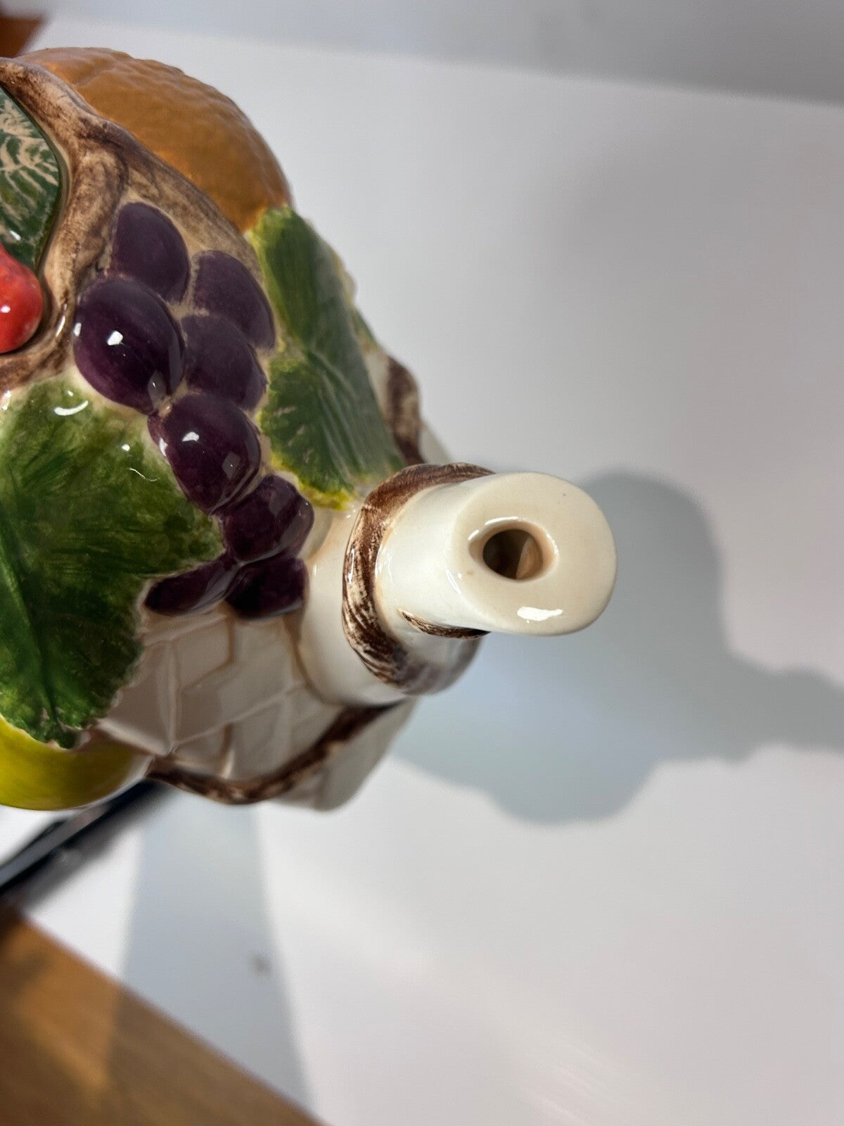 Vintage Fruit Basket Teapot – 1980s Retro Kitchen Style – 1950s Inspired Ceramic