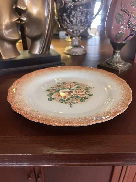 Nikko Ironstone American Beauty Rose Serving Plate Japan 25cm Vintage 