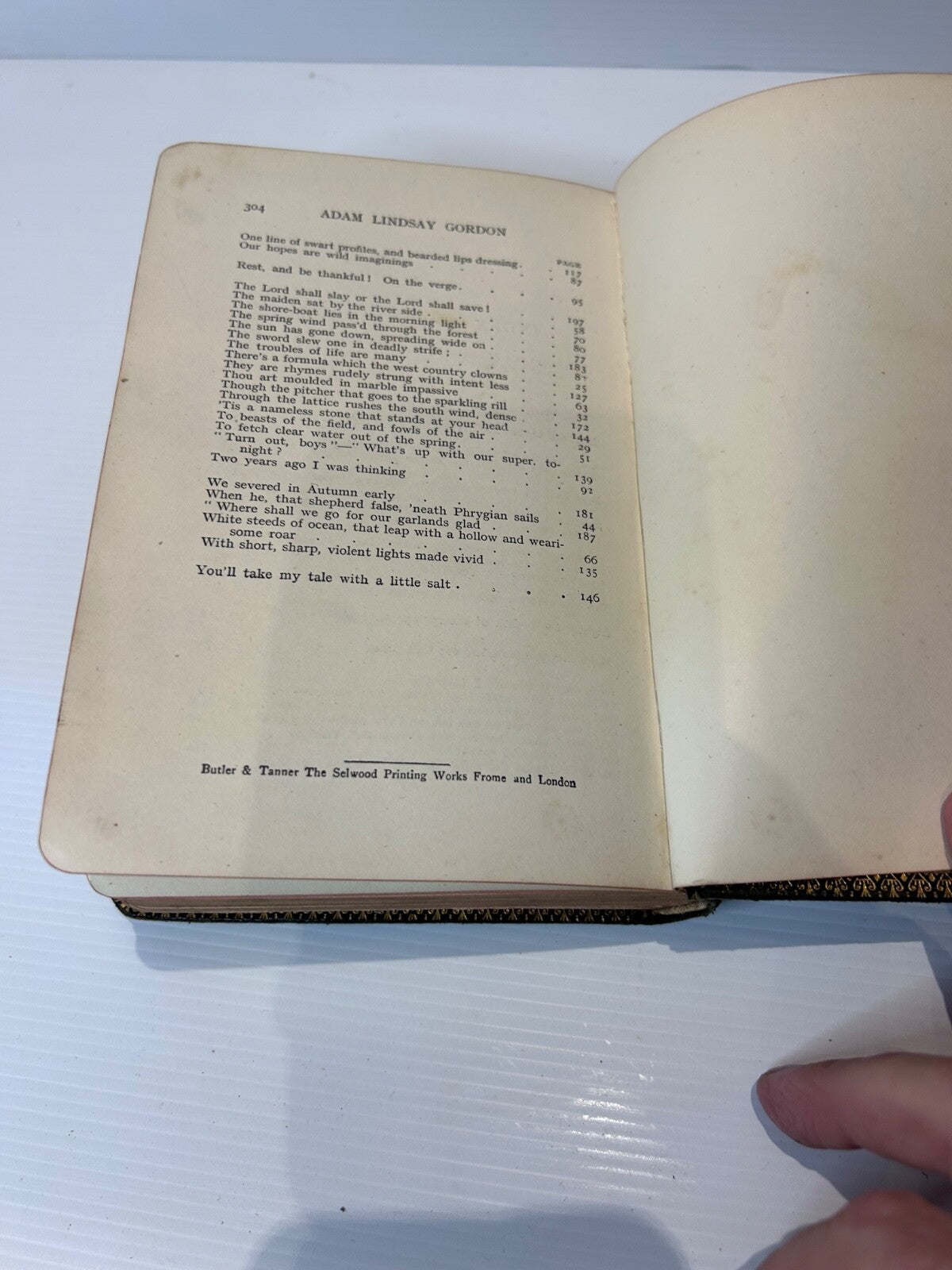 Poetical Works of Adam Lindsay Gordon HC Ward Lock c1900 Gilt Leather 304pp