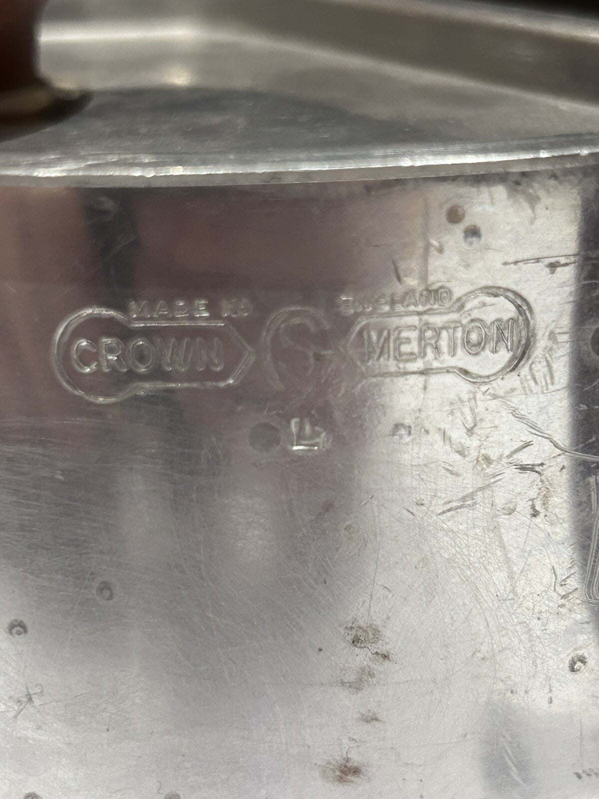 Vintage Crown Merton Aluminium Triple Canister Set w/ Bakelite Handles