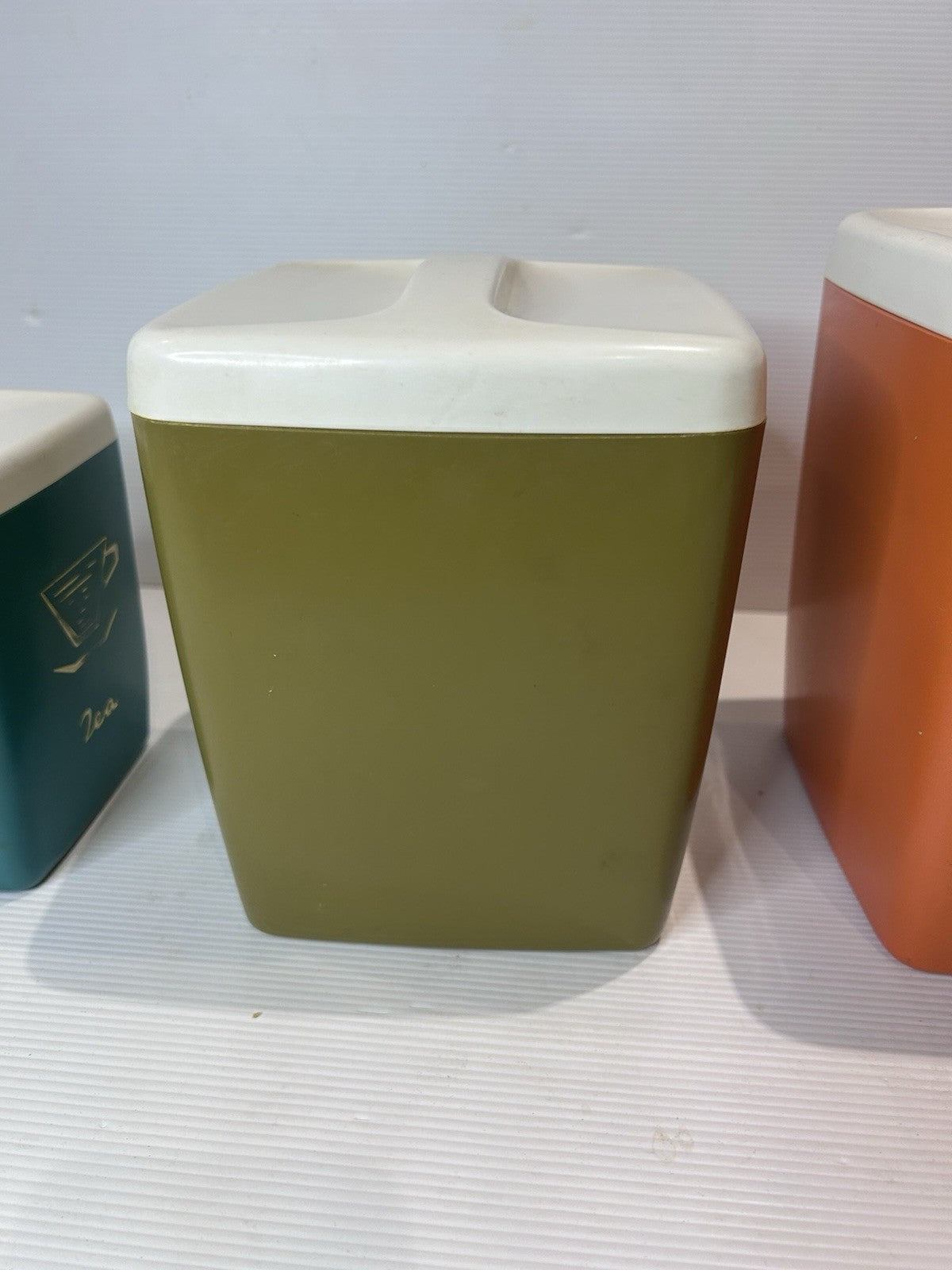 Vintage 1960s Nally Canister Set Tea Sugar Flour Retro Plastic Kitchenware