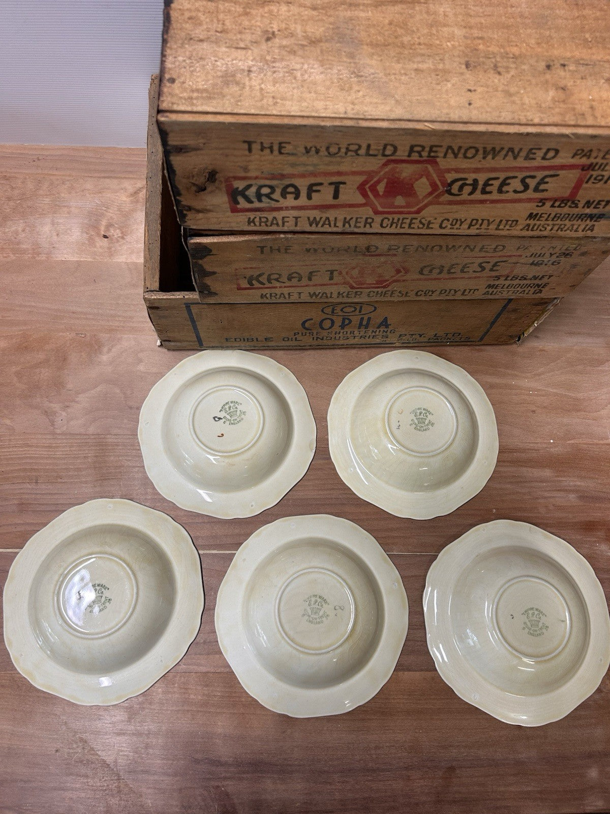 Empire Ware Dickens Days Bowl Set x6 Stagecoach Scene Vintage England