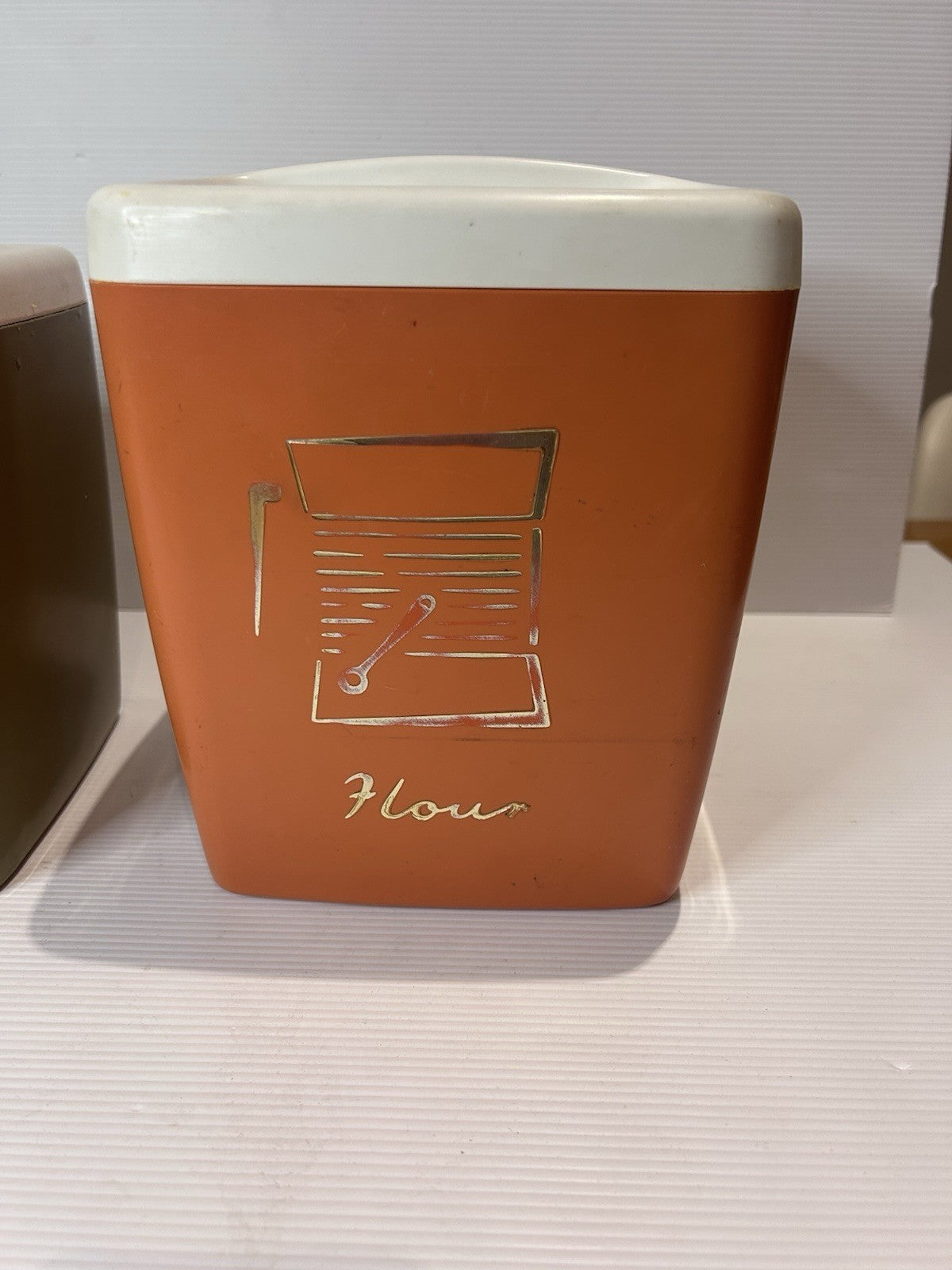 Vintage 1960s Nally Canister Set Tea Sugar Flour Retro Plastic Kitchenware