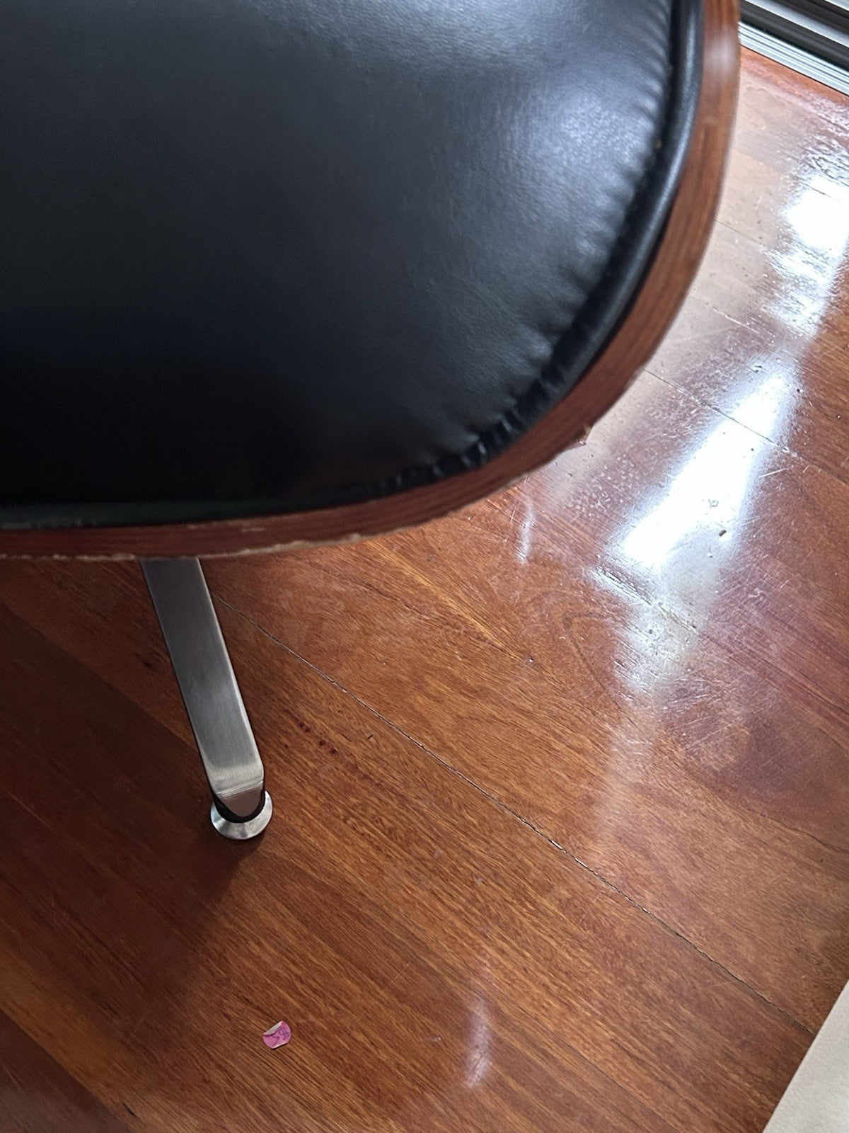 Replica Eames Lounge Chair & Ottoman by Aldi Black PU Leather 5-Star Base