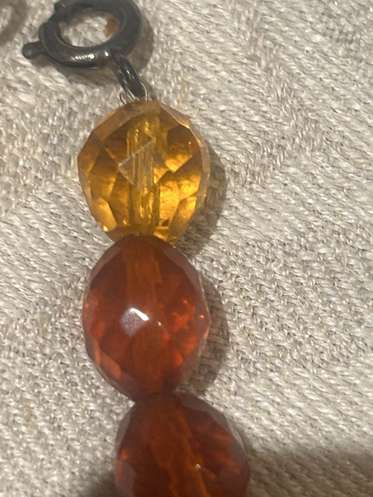 Vintage Amber Glass Necklace Set x3 w Merle’s Melbourne Jewellery Box c1950