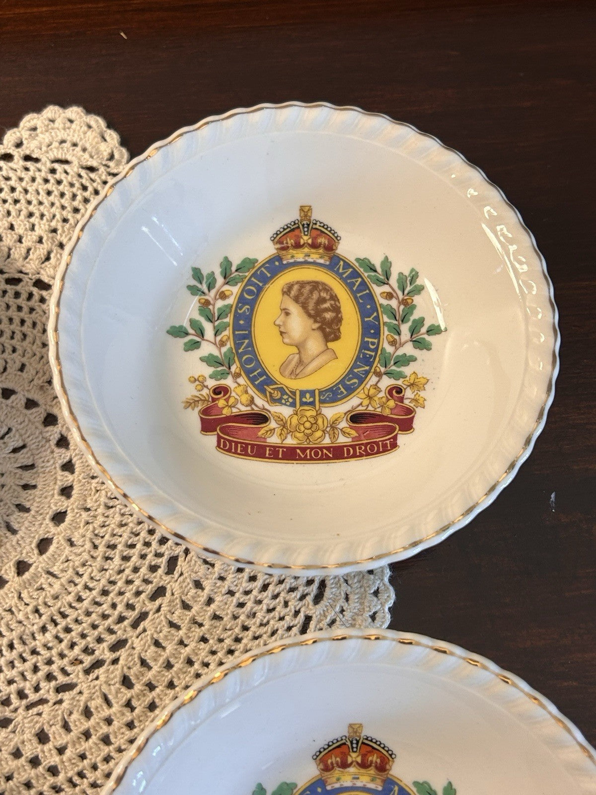 1953 Queen Elizabeth II Coronation Bowls x4 Johnson Australia Sovereign Pottery