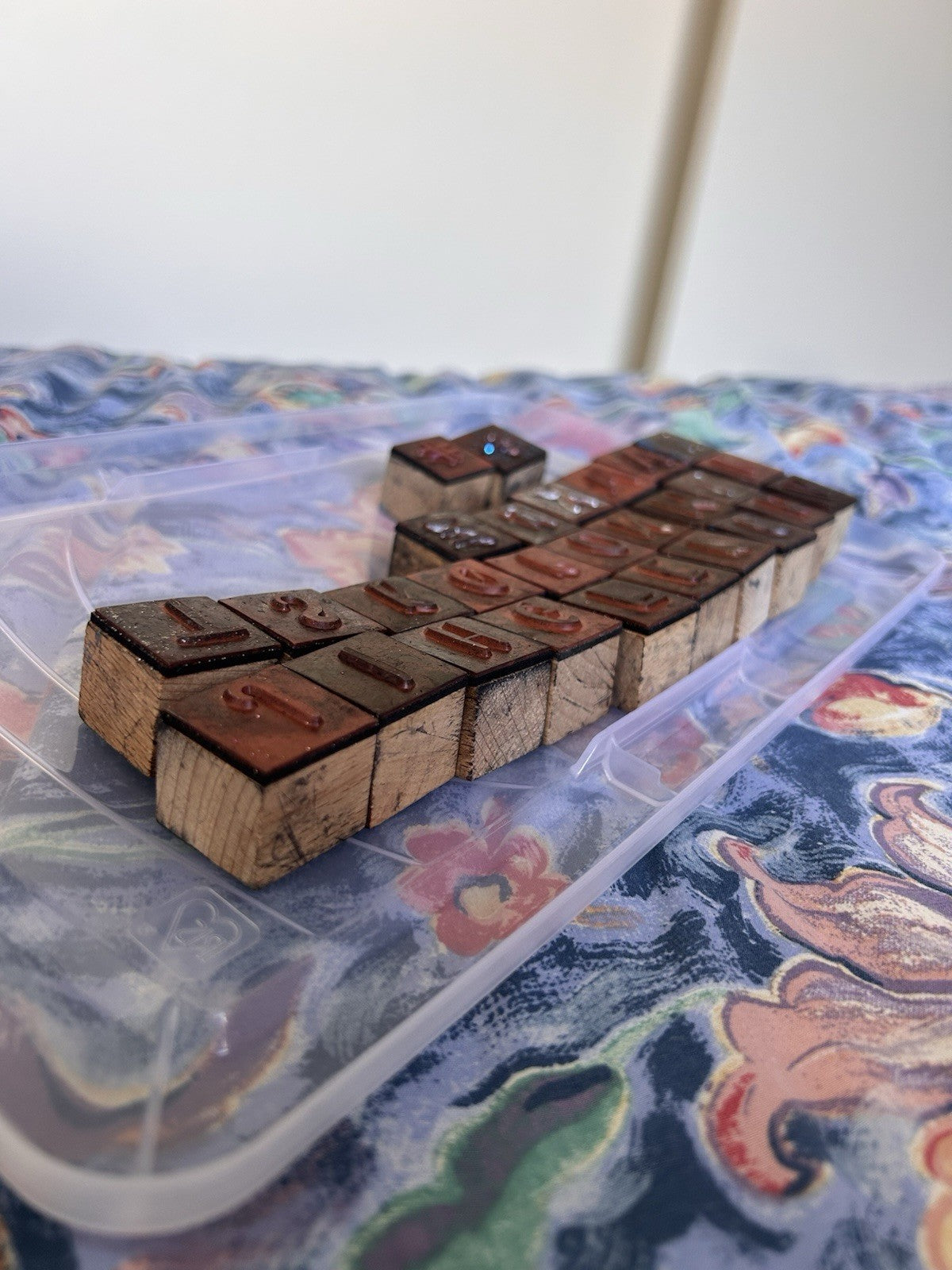 Vintage Wooden Rubber Stamp Alphabet Blocks – Complete A–Z + Symbols 