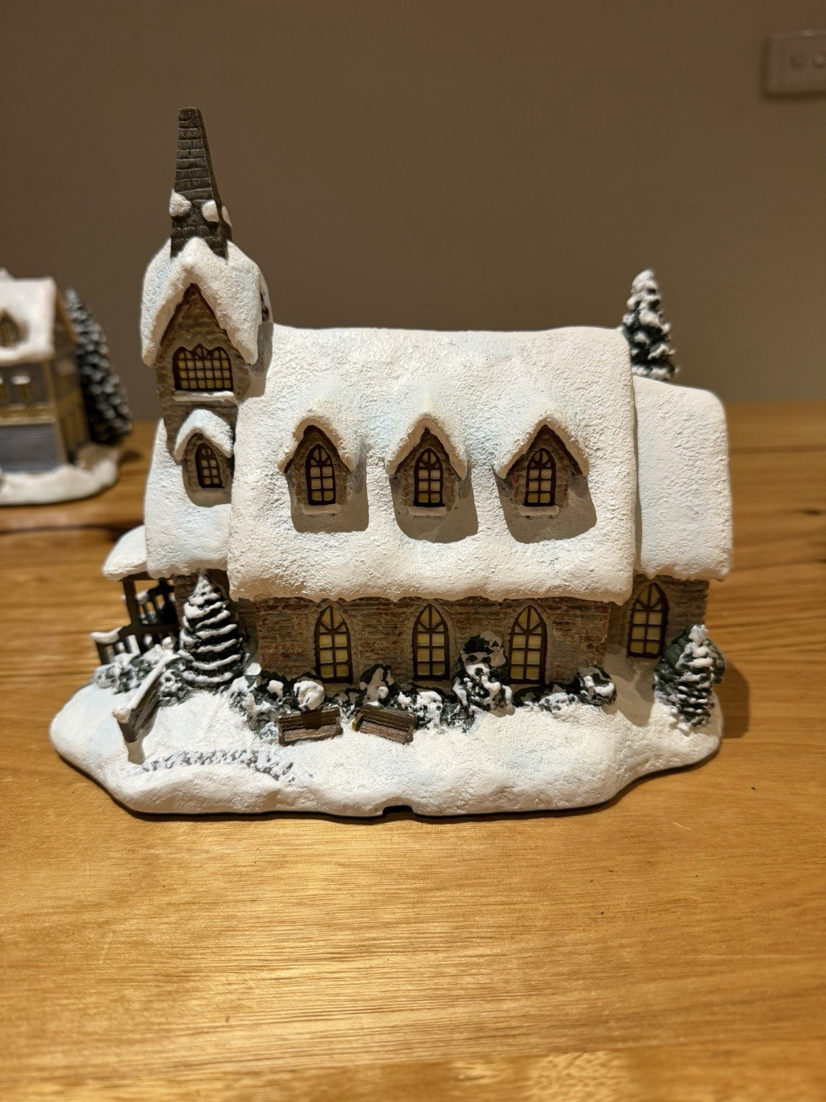 Thomas Kinkade Light of Hope Church Hawthorne Village w/ COA No Cord M5688