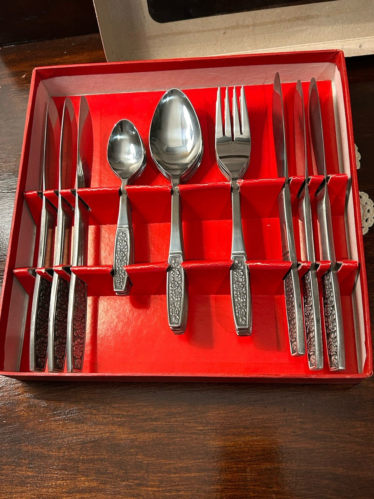 Eterna Stainless Steel 24pc Cutlery Set Taiwan Vintage Boxed Flatware Vintage