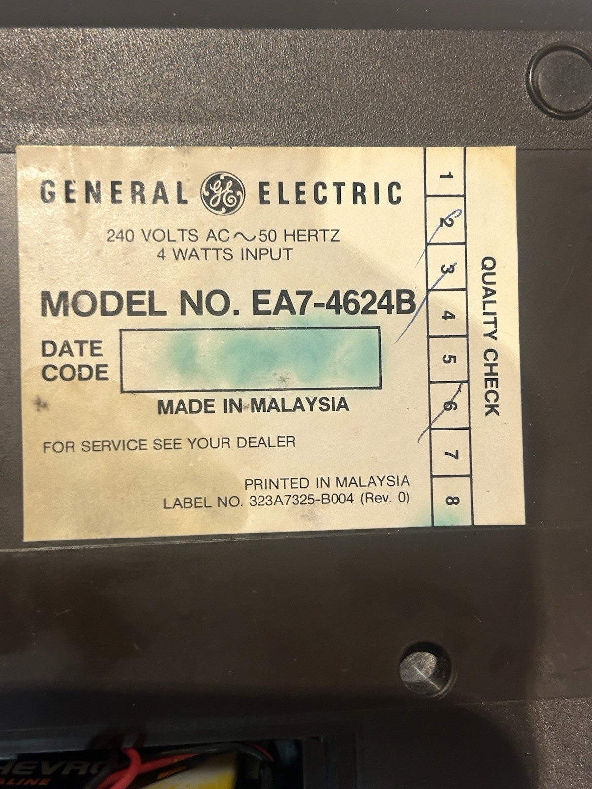 Vintage GE General Electric AM/FM Digital Clock Radio 7-4624B Clean Working