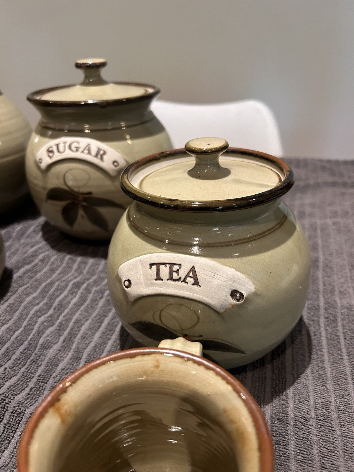 Boxwood Pottery Shepparton 8pc Canister Set Tea Coffee Sugar 1970s
