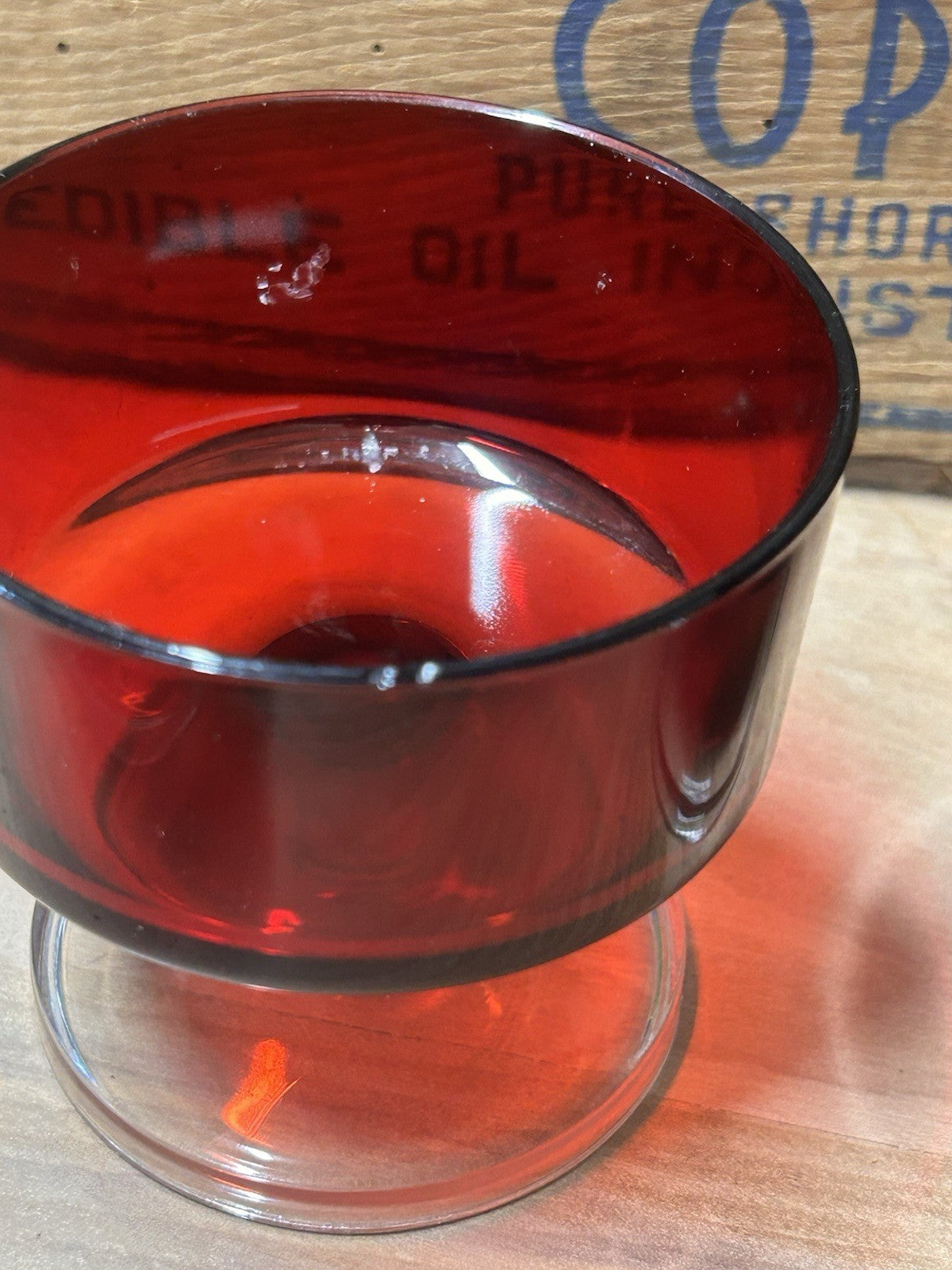 Set of 4 Vintage Luminarc France Ruby Red Dessert Glasses Compotes Retro