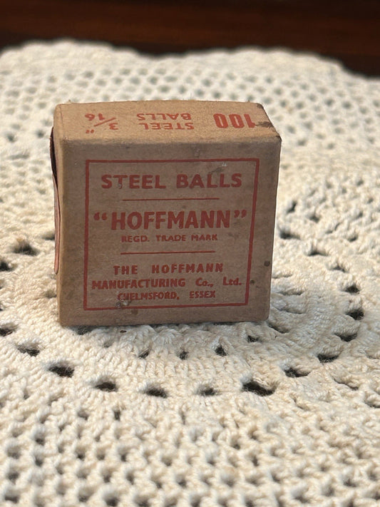 1950s Hoffmann Steel Balls NOS Box – 100 x 3/16” Made in England Essex