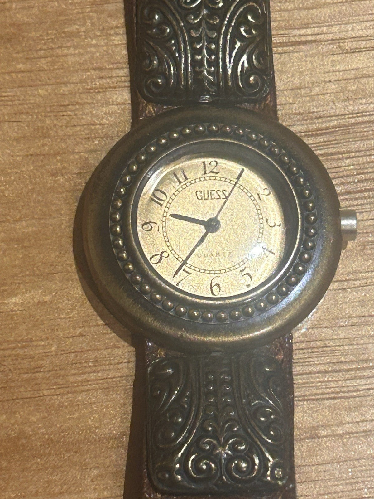 Vintage Guess 1988 Quartz Watch Western Style Leather Band New Battery