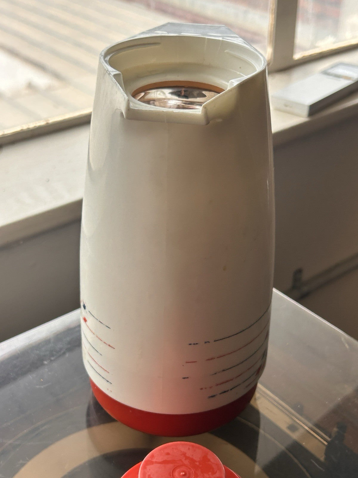 Vintage West German Vacuum Jug Dr Zimmermann Busse Design Red White