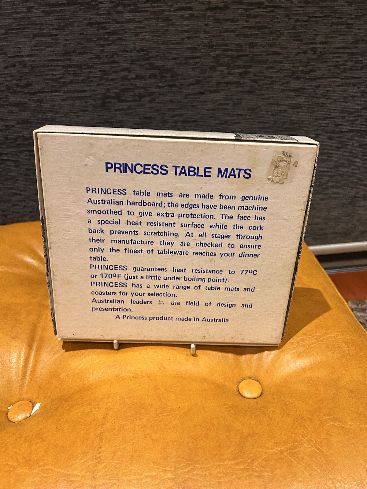 Vintage 1970s Princess Table Mats Melbourne Scenes Set 6 Boxed