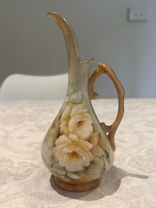 Jean Ruth Signed Studio Pottery Ewer Jug Hand Painted Porcelain 197